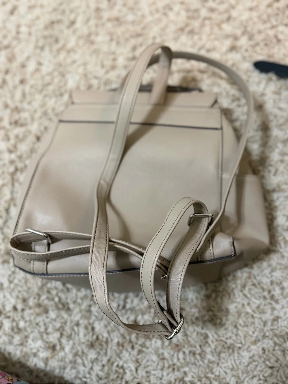 Nine West Beige/Cream Convertible Backpack Purse